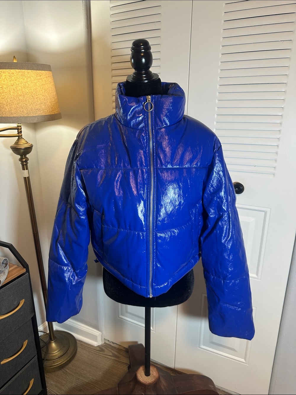 Women’s Shiny Puffer Jacket - Royal Blue